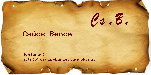Csúcs Bence névjegykártya