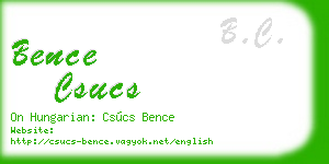 bence csucs business card